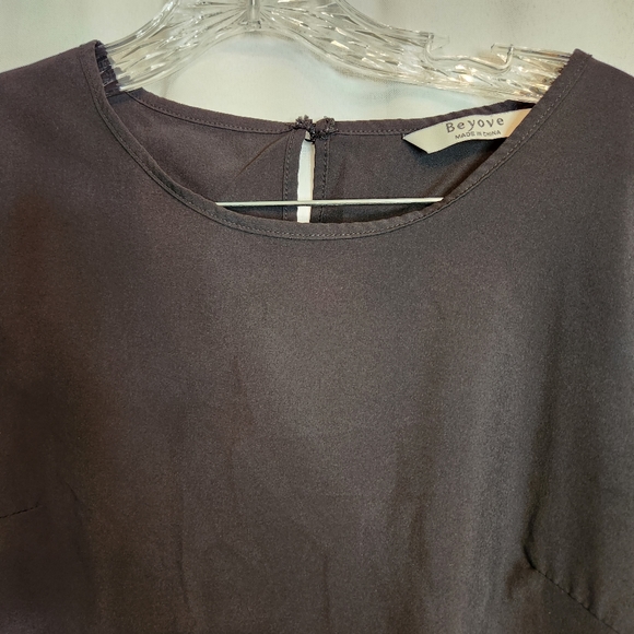 Beyove Women's Ruffle Dress Short Sleeve Round Neck Casual Dress Loose Flowy M - Picture 5 of 9